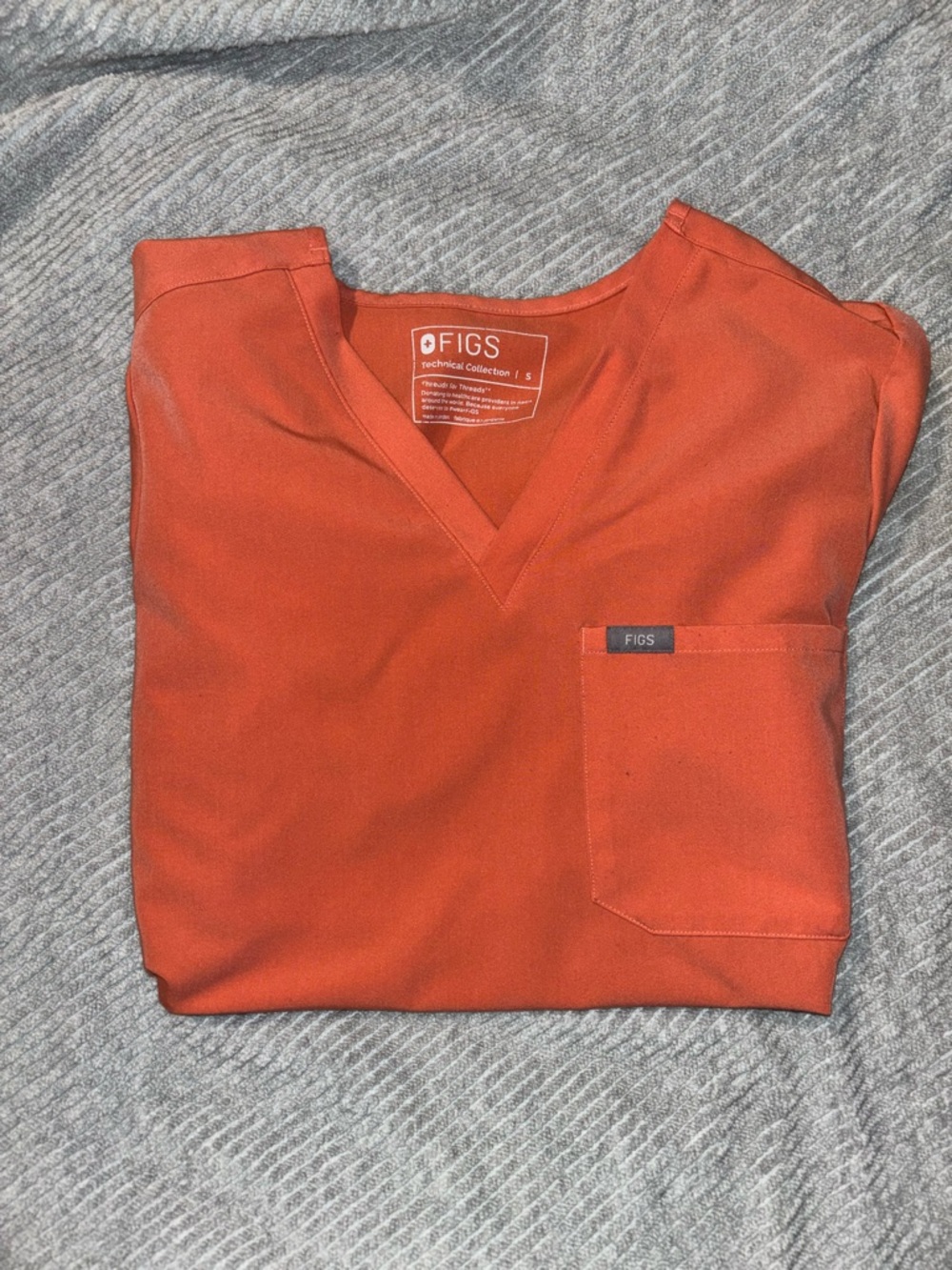 FIGS V-Neck Scrub Top in Burnt Orange